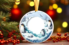 Round Christmass Ornament Sublimation|Clipart Product Image 1