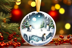 Round Christmass Ornament Sublimation|Clipart Product Image 1