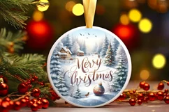 Merry Christmas Winter Scene Sublimation PNG Product Image 1