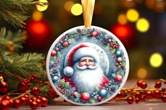 Colorful Santa Round Ornament Sublimation PNG Product Image 2