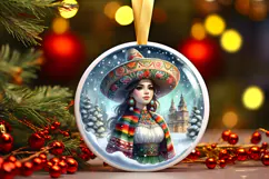 Round Christmass Ornament Sublimation|Clipart Product Image 1