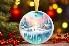 Round Christmass Ornament Sublimation|Clipart Product Image 1