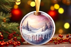 Round Christmass Ornament Sublimation|Clipart Product Image 1