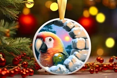 Snow Made Wall with Smiling Parrot Sublimation PNG Product Image 3