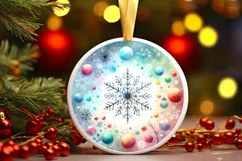 Colorful Pastel Christmas Snow Flake Image PNG Product Image 2
