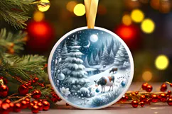 Round Christmass Ornament Sublimation|Clipart Product Image 1