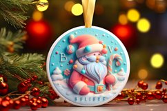 3D Santa with BELIEVE Text Sublimation PNG Product Image 3