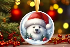 3D Winter Bear Portrait with Santa Hat PNG Product Image 3