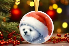3D Winter Bear Portrait with Santa Hat PNG Product Image 1