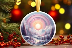Pastell Winter Scene Ornament PNG Product Image 2