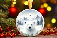 Round Christmass Ornament Sublimation|Clipart Product Image 1