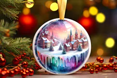 Round Christmass Ornament Sublimation|Clipart Product Image 1