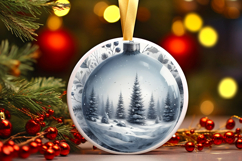 Round Christmass Ornament Sublimation|Clipart Product Image 1