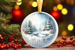 Round Christmass Ornament Sublimation|Clipart Product Image 1