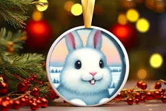 Santa Winter Scene Ornament PNG Product Image 3