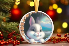 Santa Winter Scene Ornament PNG Product Image 1