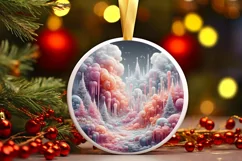 Pastell Winter Scene Ornament PNG Product Image 3