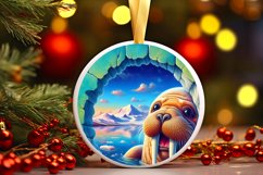 Round Ice Walrus Sublimation PNG Product Image 1