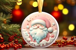 Santa Round Ornament Sublimation PNG Product Image 3