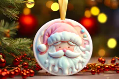 Round Christmass Ornament Sublimation|Clipart Product Image 1
