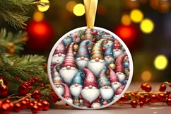 Winter Gnomes Round Ornament Sublimation PNG Product Image 2