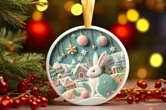 Round Christmas Ornament Sublimation|Clipart Product Image 3