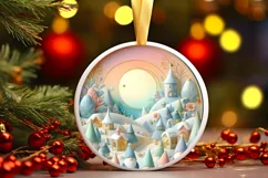 Round Christmas Ornament Sublimation|Clipart Product Image 3