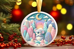 Round Christmas Ornament Sublimation|Clipart Product Image 3