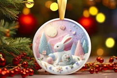 Round Christmas Ornament Sublimation|Clipart Product Image 1