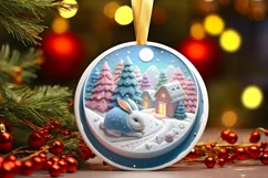 Round Christmas Ornament Sublimation|Clipart Product Image 3