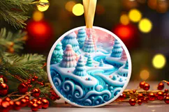 Round Christmass Ornament Sublimation|Clipart Product Image 1