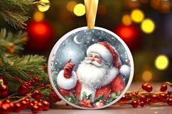 Santa Round Ornament Sublimation PNG Product Image 3