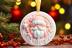 Pastel Santa Large Text Christmas Ornament PNG Product Image 3