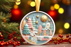 Round Christmas Ornament Sublimation|Clipart Product Image 3