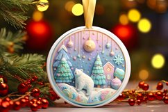 Round Christmas Ornament Sublimation|Clipart Product Image 1