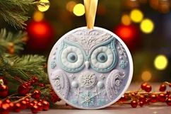 Owl Type Treatment Round Ornament Sublimation PNG Product Image 1