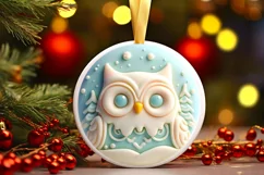 Owl Type Treatment Round Ornament Sublimation PNG Product Image 1