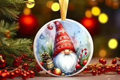 Round Christmas Gnome Sublimation PNG Product Image 1
