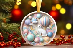 Round Christmas Ornament Sublimation|Clipart Product Image 3