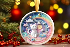 Round Christmas Ornament Sublimation|Clipart Product Image 3