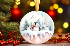 Round Christmass Ornament Sublimation|Clipart Product Image 1