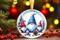 Winter Gnomes Round Ornament Sublimation PNG Product Image 3