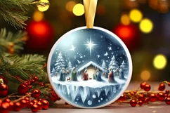 Nativity Scene Winter Ornament Sublimation PNG Product Image 3