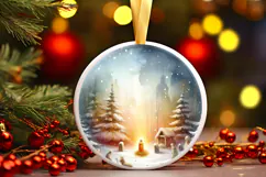Round Christmass Ornament Sublimation|Clipart Product Image 1