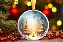 Nativity Scene Winter Ornament Sublimation PNG Product Image 3