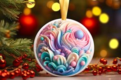 3D Round Ornament Sublimation PNG Product Image 2