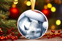 Round Christmass 3D Rhino PNG Product Image 2