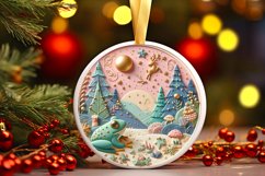 Round Christmas Ornament Sublimation|Clipart Product Image 3