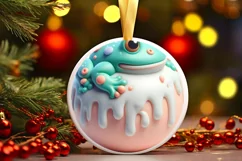 3D Marzipan Melting Pastel Ornament Sublimation PNG Product Image 2