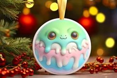 3D Marzipan Melting Pastel Ornament Sublimation PNG Product Image 1